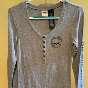 Harley Davidson thermal knit Henley top.
